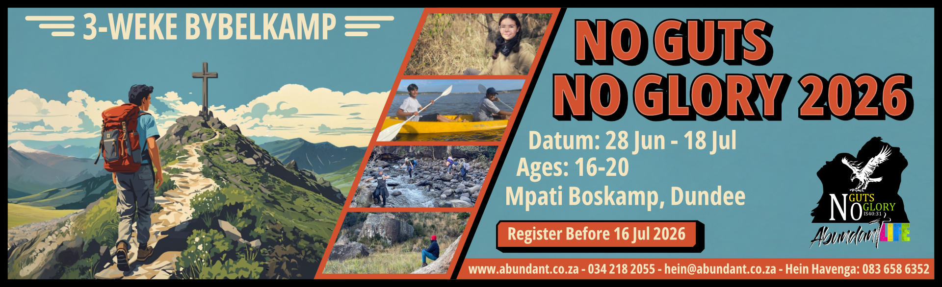 No Guts No Glory 2026 3 Week Bible Camp Abundant Life